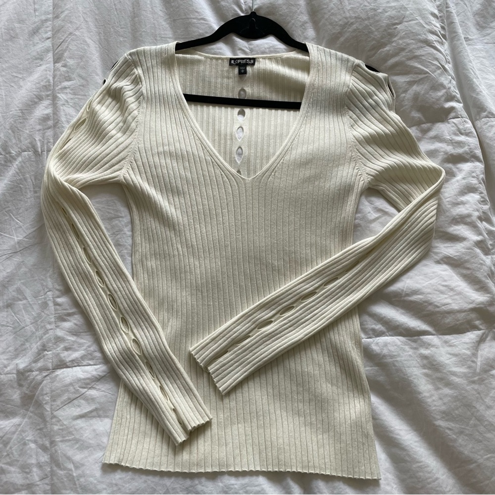 Express long sleeve shirt with keyhole details down back and arms size M